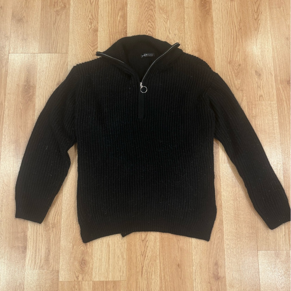 SHEIN Black V-Neck Sweater